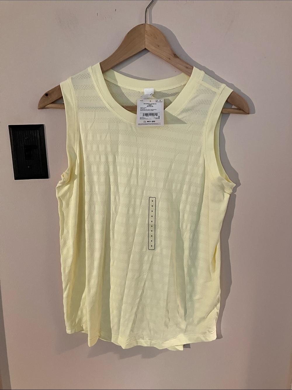 DSG Pale Yellow Textured Sleeveless Tank Top